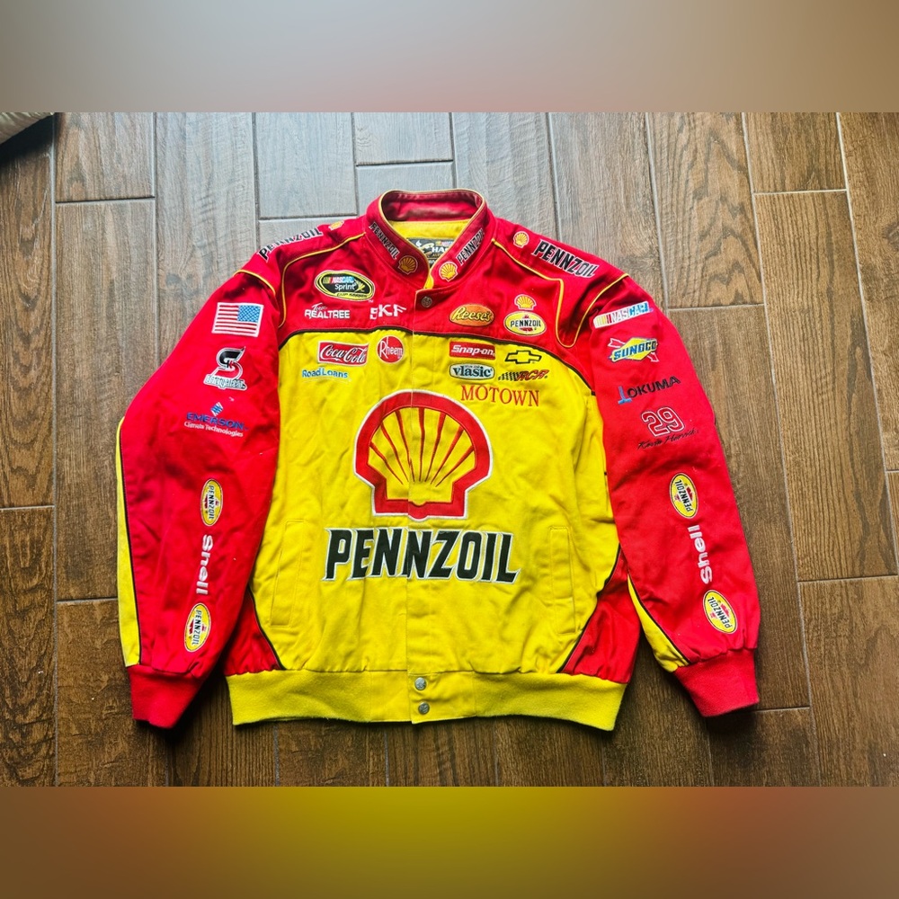 Nascar Kevin Harvick #29 Penzoil/Shell Coat/Jacket snapped closure size 2xl